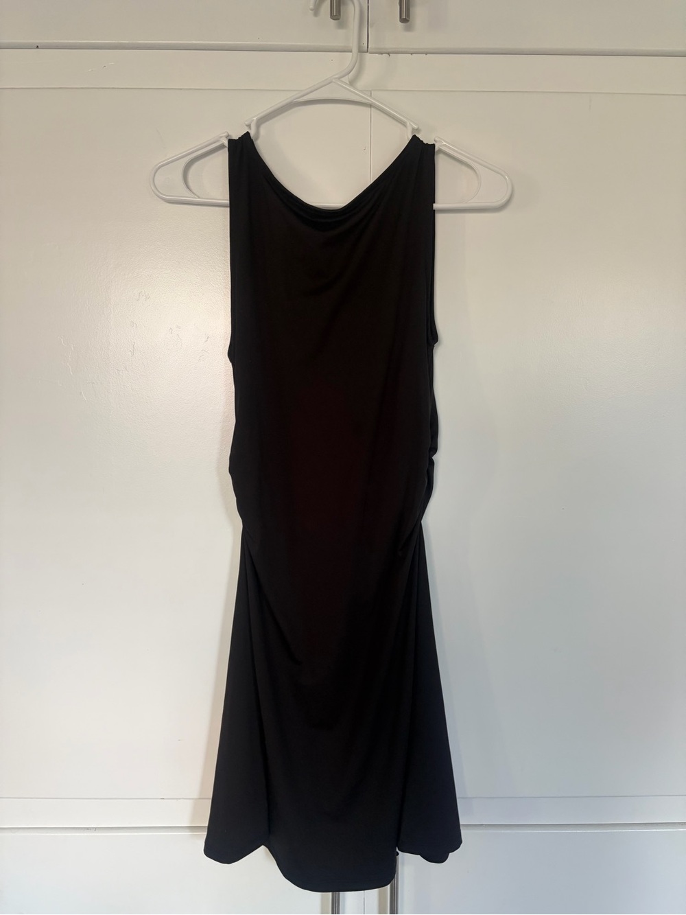 H&M Black Sleeveless Midi Dress with Cowl Neck